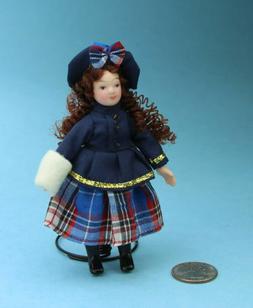 1:12 Dollhouse Miniature Porcelain Little Girl Doll Dressed 