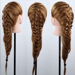 100% 26'' Real Human Hair Salon Head Training Mannequin Doll