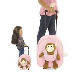 18 Inch Doll Rolling Luggage | Child & Doll Matching Backpac