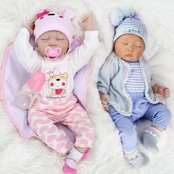 22"Twins Reborn Baby Doll Newborn Vinyl Silicone Handmade Do