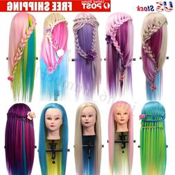 27'' Colorful Long Hair Mannequin Doll Practice Head Hairdre