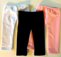 3 Pairs Leggings Pants Pink Black White Fits 18" Inch Americ
