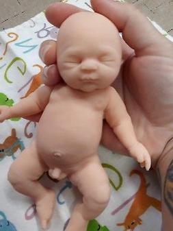 7" Unpainted Micro Preemie Full Body Silicone Baby Boy Doll 