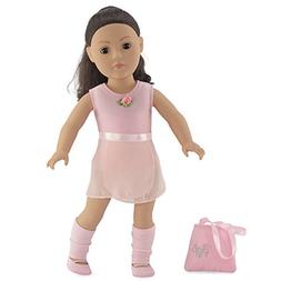 | 5 Piece Ballerina Practice Outfit With Pink Leotard, Skirt