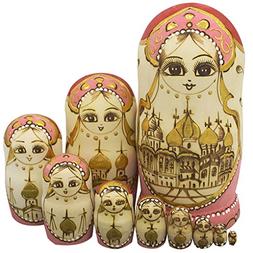 Matryoshka Dolls Set 10 Pieces For Kids Toy Christmas Gift H