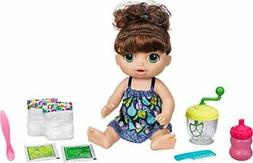 Baby Alive Sweet Spoonfuls Brunette Brown Doll Eats Drinks P
