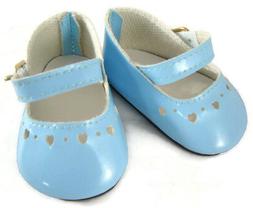 For American Girl BITTY BABY Doll Clothes Blue Patent Dress 