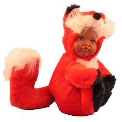 "Babes In The Wild" Plush Doll with Porcelain Face: Dark Fox