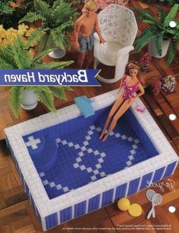 Backyard Haven Hot Tub ~ fits Barbie dolls, plastic canvas p