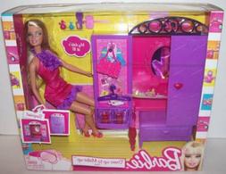 Barbie Dress-Up To Make-Up Closet and Barbie Doll Set Mattel
