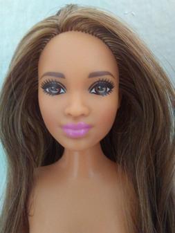 Barbie Fashionistas Curvy Dark Golden Hair Brown Eyes Doll  