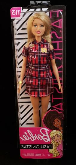 Barbie Fashionistas Doll 113 Red Plaid Shirt Dress Cut Out S