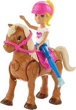 Barbie on the Go Mini Blonde Doll & Horse New Motorized New