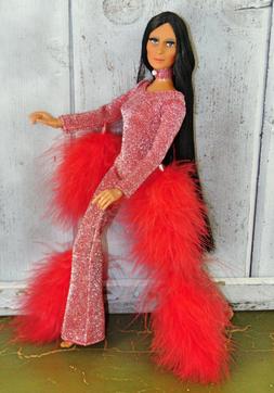 MEGO CHER DOLL - "La Plume Rouge" Red Handmade Custom Outfit