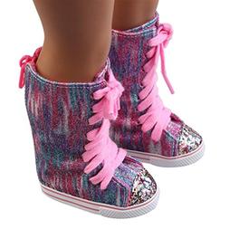 WensLTD Clearance! Glitter Doll Shoes Straps Boots For 18 In