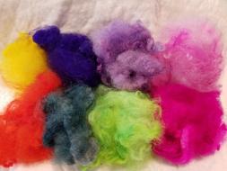 CRAZY Cormo Curls Hand dyed multi color pack spin felt doll 