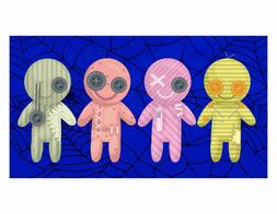 Button Eyes Fabric Stitches Cobwebbs