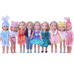 :- 5sets Clothes For 14.5inch Wellie Wisher Dolls