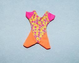 DANCE! Hot Pink Orange Yellow Leotard Warm Up Work Out Geuin