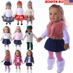 Doll Clothes Dress Outfits Pajames For 18 inch American Girl