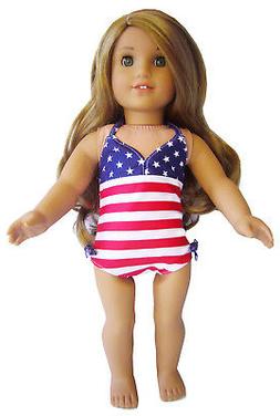 Doll Clothes for 18" American Girl Patriotic Swimsuit Bathin