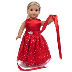 TianBo Doll Clothes - Beautiful Red Dress with Dots Outfit F