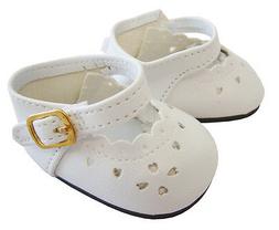 Easter White Heart Cut Matte Mary Jane Shoes made for Bitty 