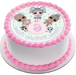 Pink Pastel Unicorn Circle Party Cake Topper Decoration 7.5"