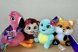 Enchantimals Flamingo Fox Turtle Monkey Plush Pets Toys Set 