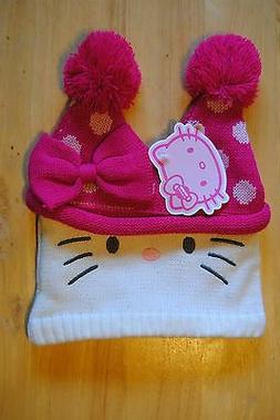 Hello Kitty Girl's Pink & Ivory Doll House Beanie Hat with P