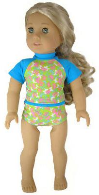 Doll Clothes for 18" American Girl Swimsuit Bathing Suit Ras