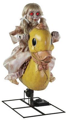 HALLOWEEN LIFE SIZE ANIMATED ROCKING DUCKY DUCK DOLL PROP HA