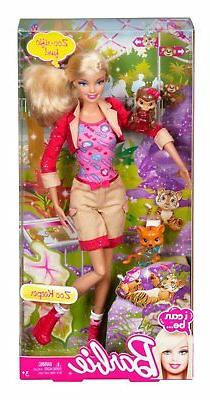 BARBIE I CAN BE ... ZOO KEEPER W/ TIGER & MONKEY X9077 *NEW*
