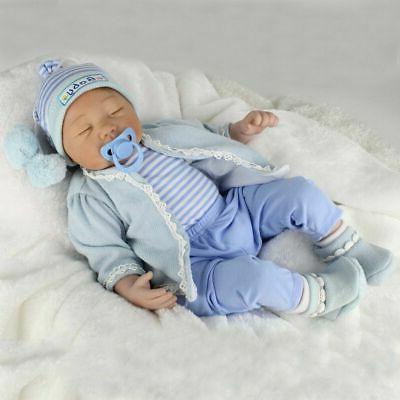 Realistic Vinyl Silicone Baby Boy Doll Xmas Toy+clothes