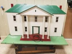 Large Wood Doll House - Electric - Hand made  - Vintage doll