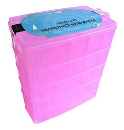 Pink Storage Box Organiser 50 Adjustable Grids