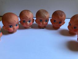 Lot of 3 Vintage Boy Doll Heads New Old Stock