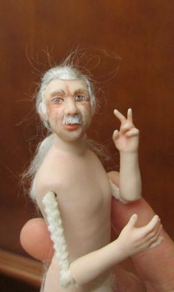 miniature porcelain dollhouse doll man Hippie hitch hiker pe