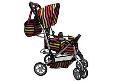 Mommy & Me TWIN Doll Pram Back to Back with Swiveling Wheels