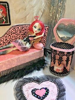 Monster High Furniture Set chair chaiselongue Day Bed for Cu