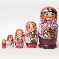 For Kids - Little Russian Boy With Mushrooms - Matryoshka - 