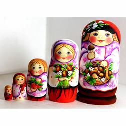 Pink Russian Boy With A Basket Of Mushrooms Signed For Kids 