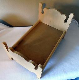New Ready to paint  Wood Doll Bed unfinished craft supply