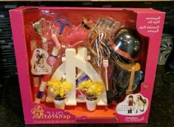 Our Generation EQUESTRIAN STYLE SET Horse Jumping w/ Tack Fi