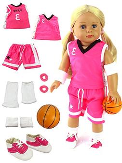 Pink Basketball Player Uniform | Fits 18" American Girl Doll