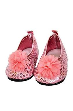 pink sequin flowers flats