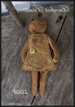 Primitive Early Sewing pocket  Doll Cross Stitch heart key P