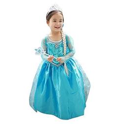 loel Princess Inspired Girls Snow Queen Party Costume Dress 
