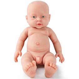 vollence 16 inch Realistic Reborn Baby Doll,PVC Free,Real Fu