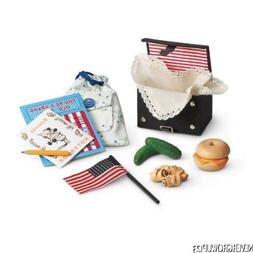 AMERICAN GIRL REBECCA'S SCHOOL SET~LUNCH BOX~FLAG~MUSIC~NOTE